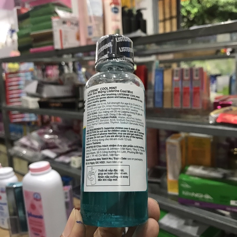 Nước súc miệng bạc hà Listerine Mouthwash Cool Mint 100ml(hàng công ty)