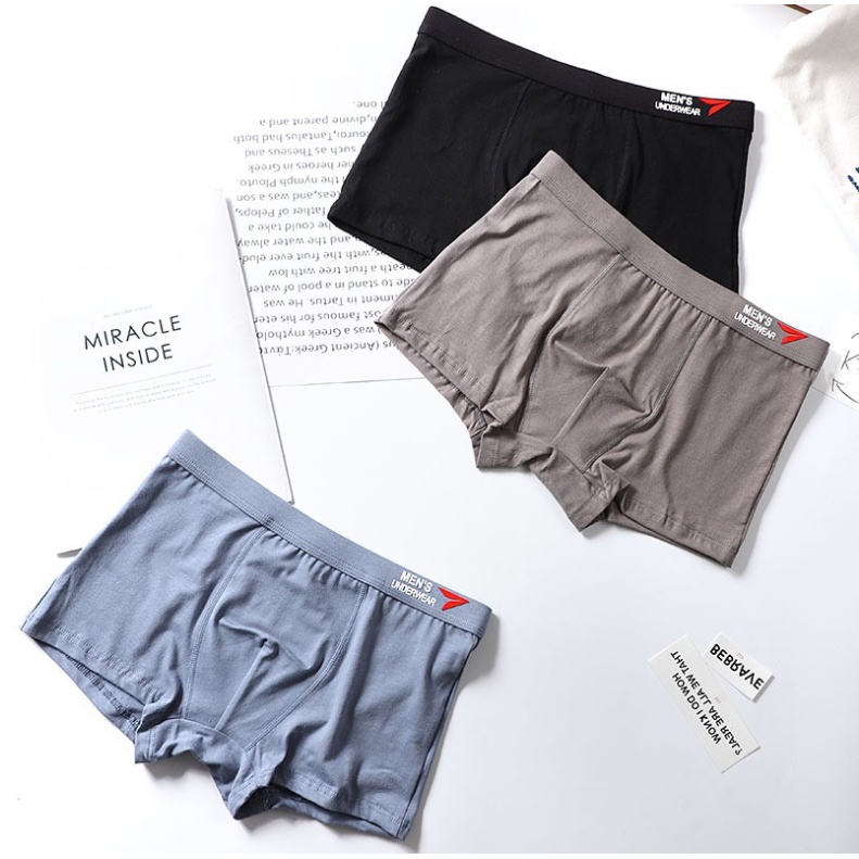 [Hộp 4 Cái] Quần lót boxer nam Men's UnderWear kháng mùi kháng khuẩn ,quần sịp đùi nam cotton cao cấp siêu đẹp.