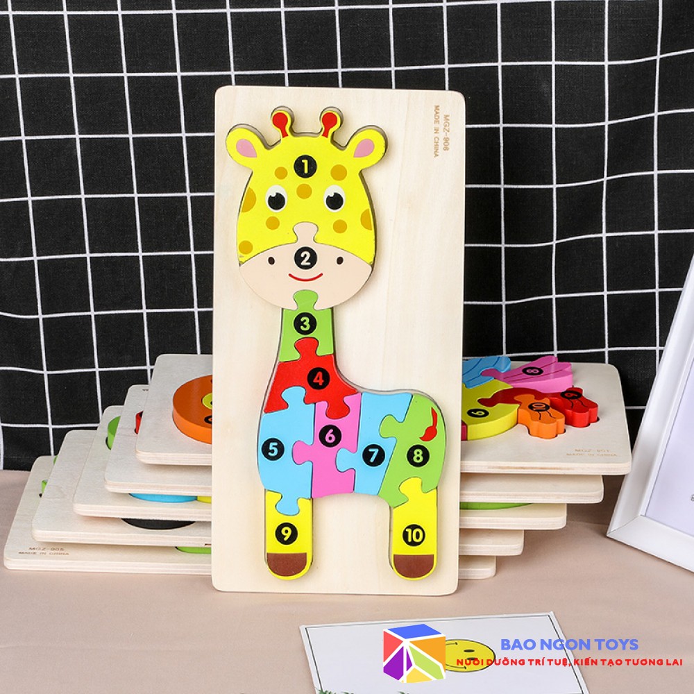 ĐỒ CHƠI GHÉP HÌNH THEO SỐ THỨ TỰ MONTESSORI GIÚP BÉ RÈN LUYỆN TƯ DUY VÀ LÀM QUEN CÁC CON SỐ- BAO NGON TOYS