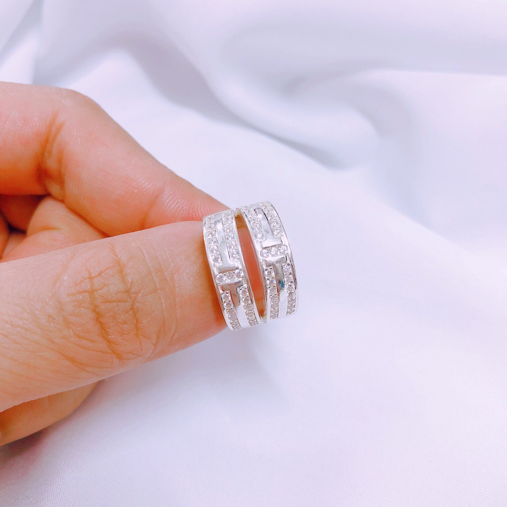 Nhẫn Đôi Bạc JQN Chất Liệu Bạc Ta D15