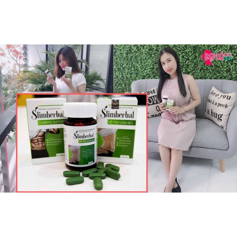 [BỘ 3 HỘP GIẢM CÂN NHANH] SLIM HERBAL👍 [CHÍNH HÃNG] ❤️ VIÊN UỐNG GIẢM CÂN ĐẸP DA HIỆU QUẢ THẦN TỐC 7-10KG KHÔNG GÂY MỆT