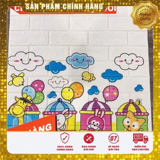Bộ 20 Tấm Xốp Dán Tường Hoạt Hình Tàu Lửa, Xe Lửa Cho Trẻ Em Dễ Thương Dày 6mm