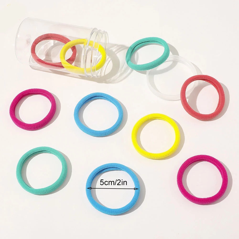 Set 10 Dây Cột Tóc Co Giãn Màu Kẹo Đơn Giản Dễ Thương Cho Bé Gái