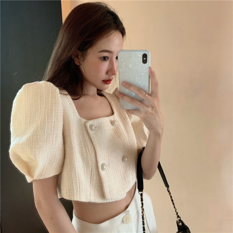 Áo sơ mi kiểu nữ tay bồng Emilyshop ulzzang
