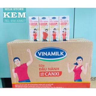 🥛SỮA ĐẬU NÀNH VINAMILK GẤP ĐÔI CANXI CÓ ĐƯỜNG - LỐC 4 HỘP X 200ML