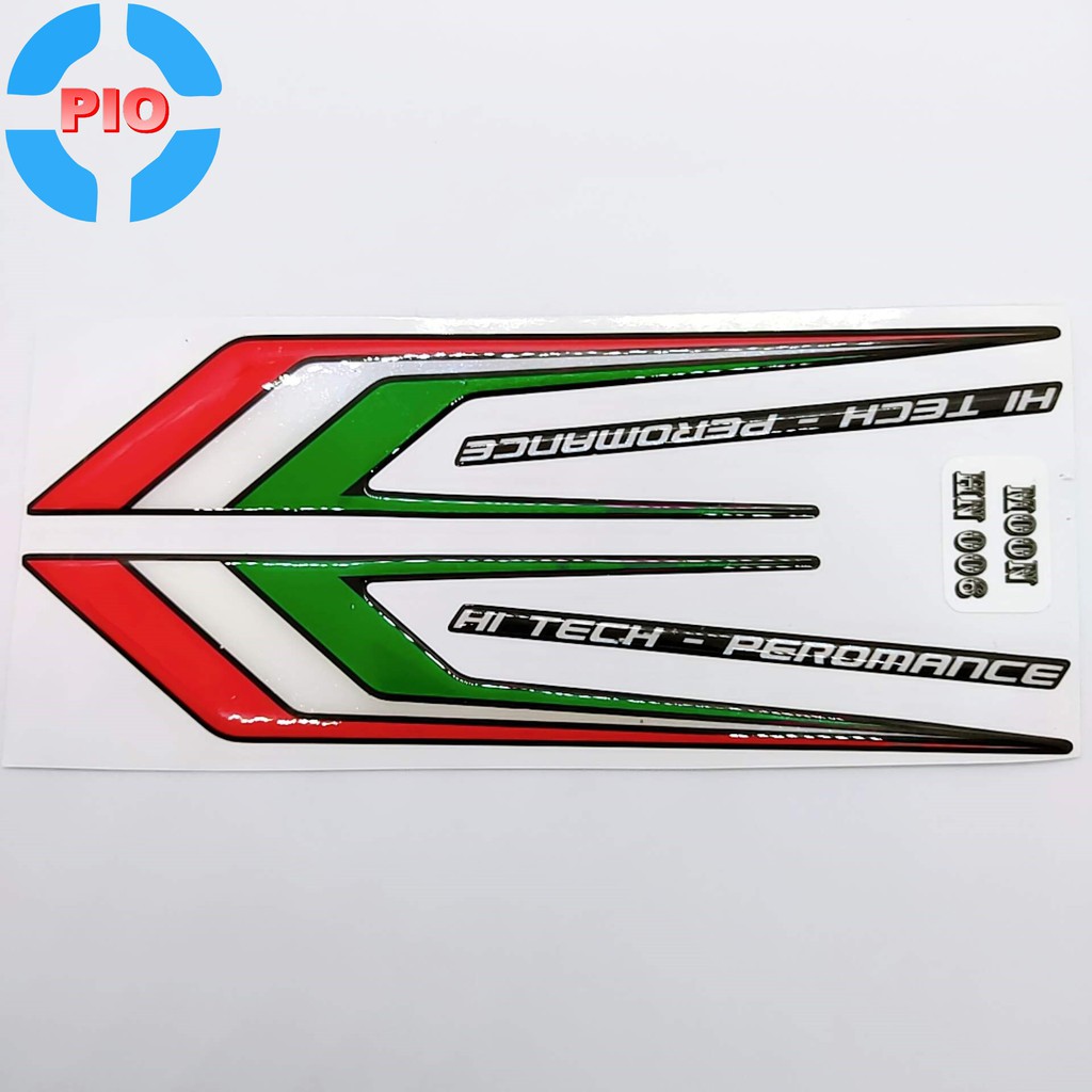 Cặp Tem Hi Tech Peromance Dập Nổi Cao Cấp Dán Xe Máy, Ô Tô, Mũ Bảo Hiểm, Chống Thấm Nước, Chống Bay Màu