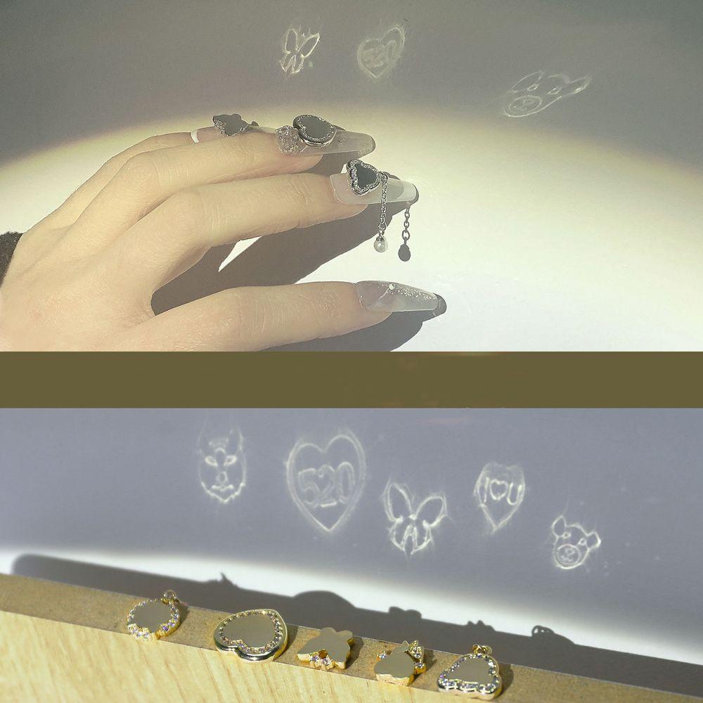 OCEANMAP Gương Chiếu Hình Gấu / Hổ Tự Dính Trang Trí Móng Tay Thời Trang DIY