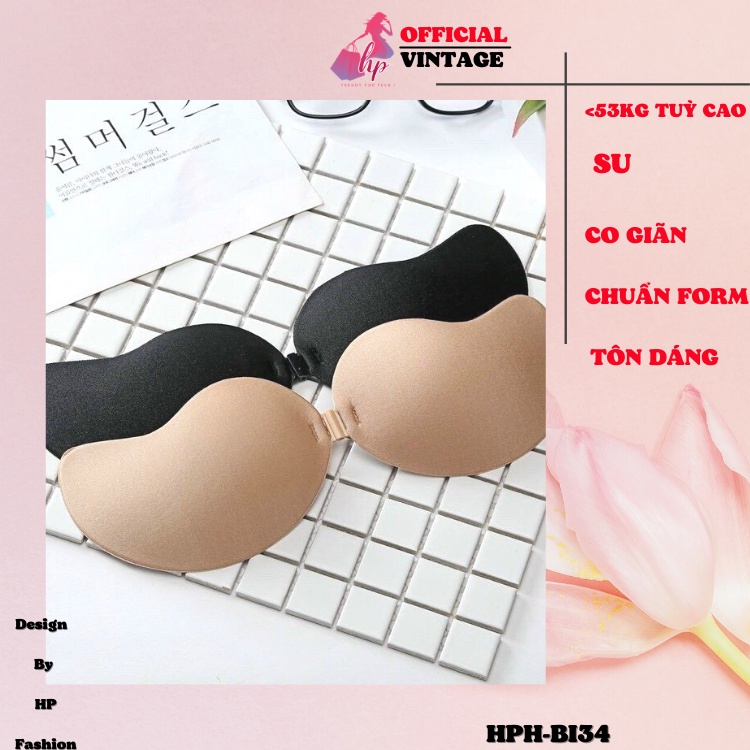 Miếng dán ngực đúc su cài trước siêu bám dính nâng ngực tạo khemặc áo hở lưng BI34