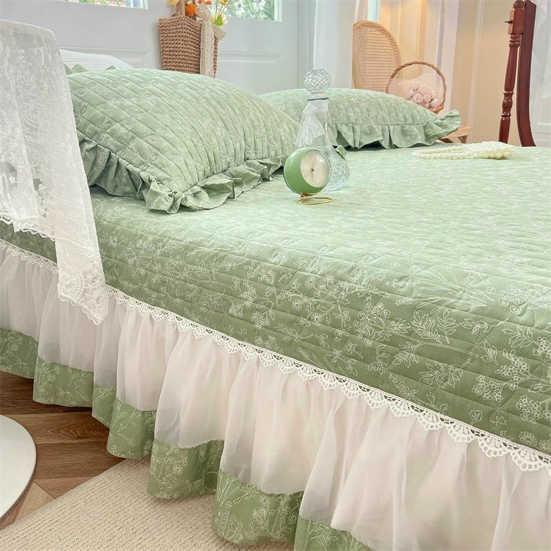Ga gối phủ ren 100% cotton Hàn Quốc  cao cấp chất liệu mềm mại, thoáng mát, bền đẹp, có thể sử dụng cả 4 mùa sẵn hàng