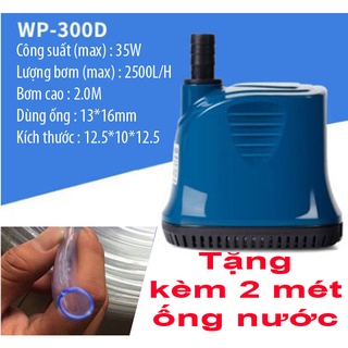 Máy bơm chìm hút đáy dùng nguồn 220V, bơm hút đáy 360 độ SOBO WP-300D + tặng kèm 2 Mét ống nước