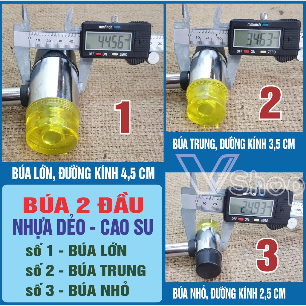 Búa cao su, nhựa mềm, búa đóng,lát gạch. Loại trung và loại nhỏ