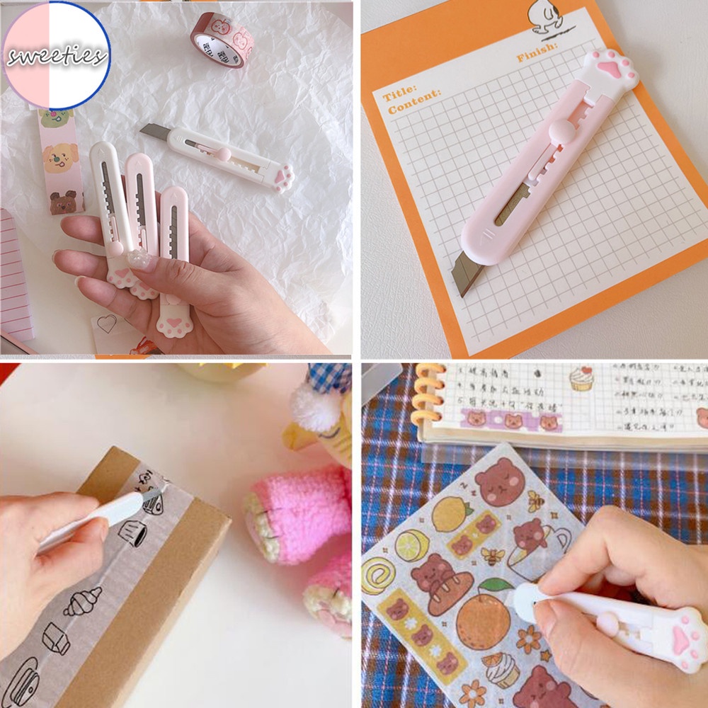 Dao cắt giấy mini hình móng vuốt mèo hoạt hình xinh xắn