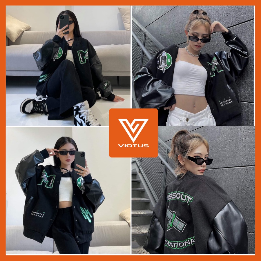 Áo Khoác Nỉ Phối Tay Da VIOTUS Store - Missout Thêu Logo M