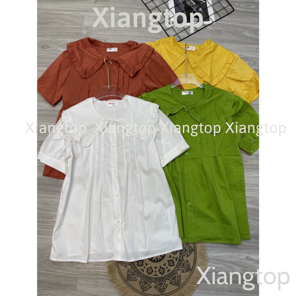 Áo sơ mi kiểu babydoll cổ bèo hàng QCCC PN000113 Xiangtop