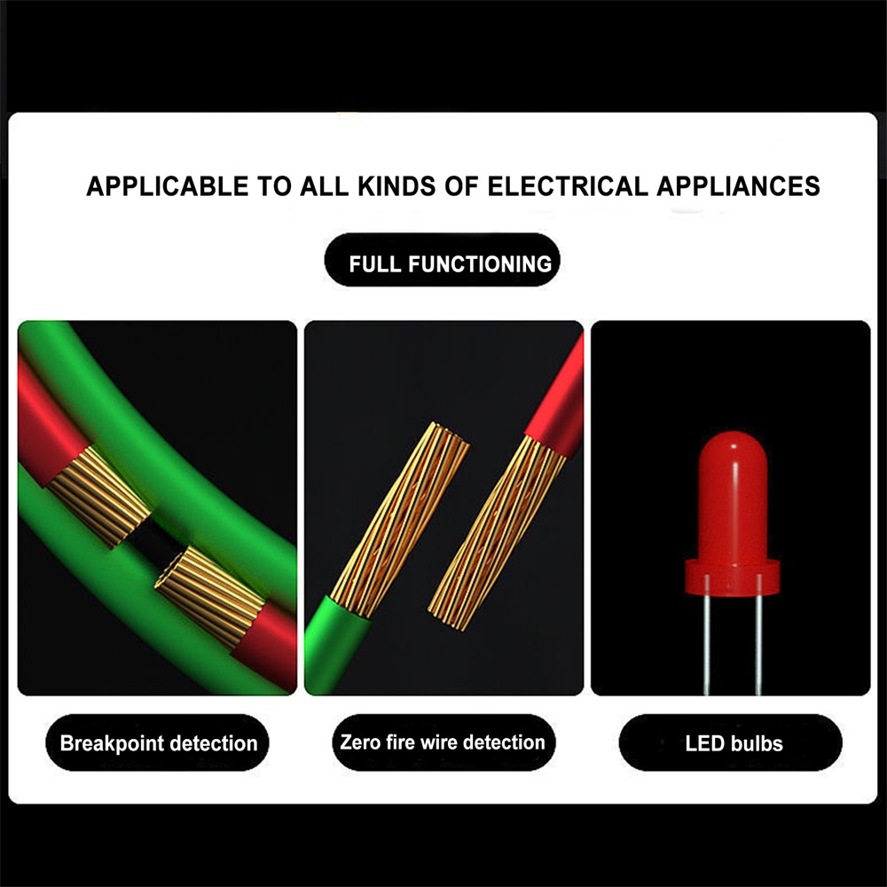AIDEEPEN Bút thử điện có đèn LED màu sắc độ sáng cao