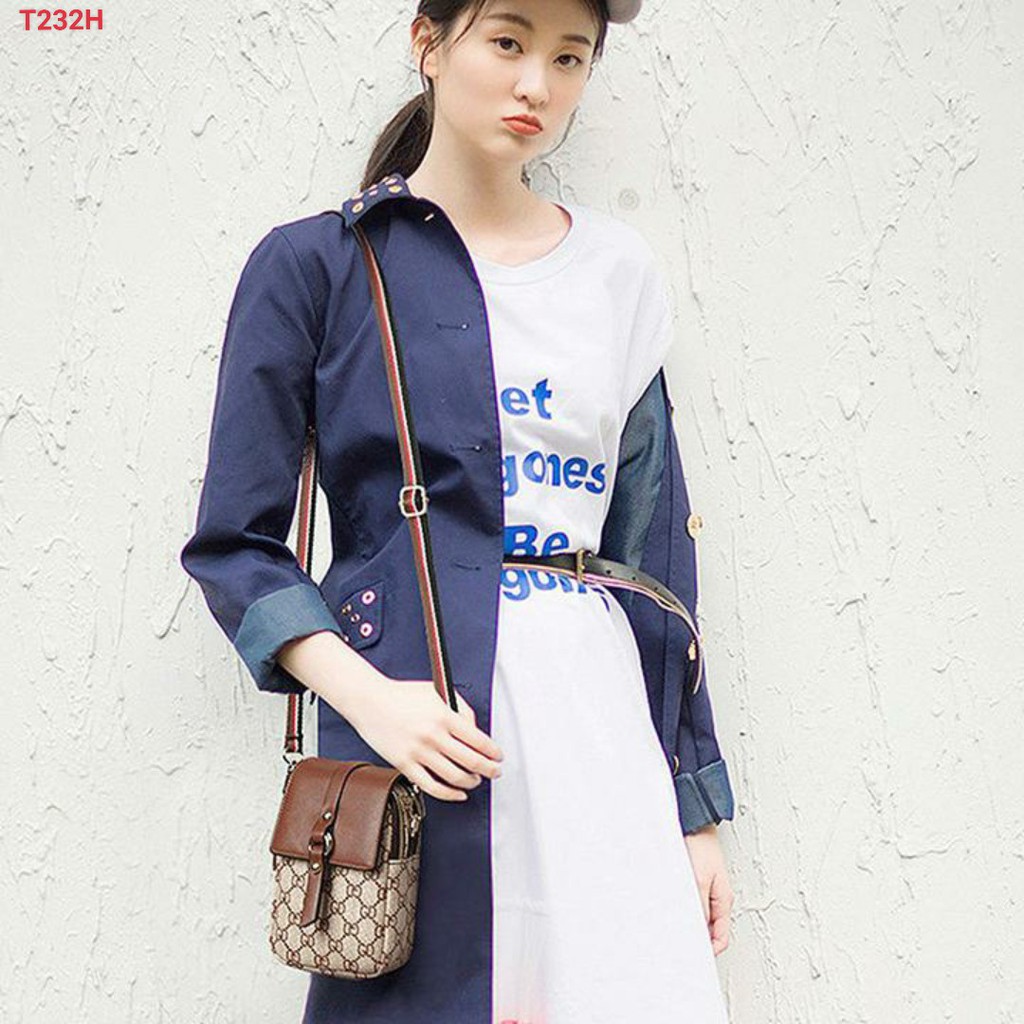 [Rẻ vô địch] Túi đeo chéo nữ đựng điện thoại  - Phong cách Hàn Quốc - chất liệu da mềm 2 khóa đồng nắp lệch