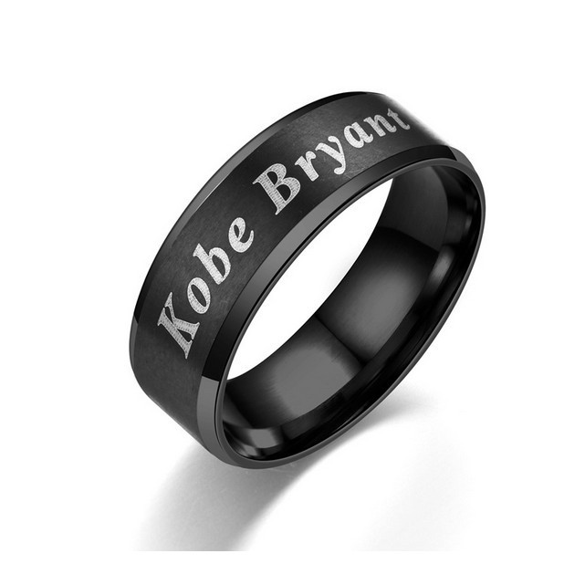 NBA basketball with men's titanium steel ring ring black