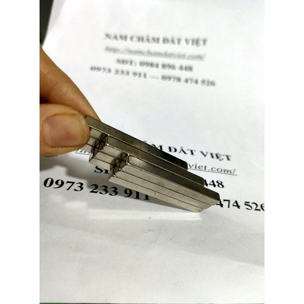 Nam châm viên dài 50*5*5mm, nam châm trắng đất hiếm đũa dài 5cm trắng lực hút mạnh