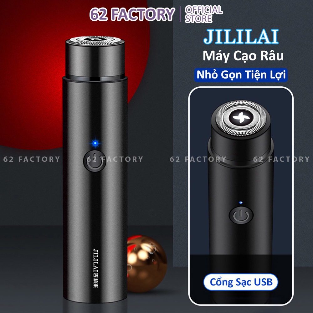 Máy Cạo Râu Mini Jililai Giá Rẻ Lưỡi Cạo Thép Ko Gỉ Sạch Sẽ An Toàn Đèn Led Hiển Thị Pin Nhỏ Gọn Tiện Lợi CR3