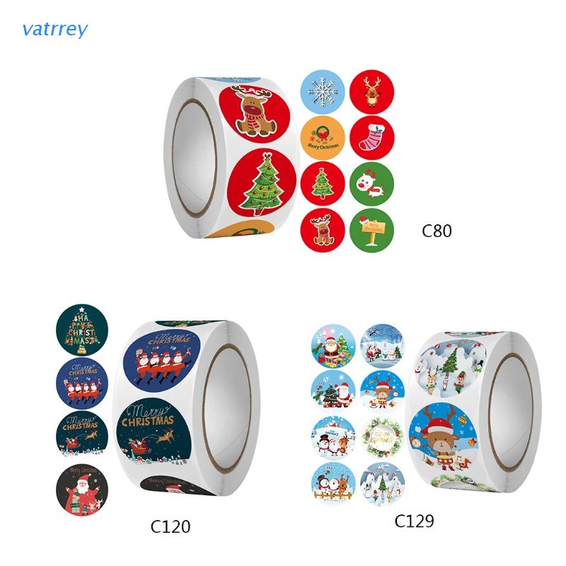 Cuộn 500 nhãn dán trang trí hộp quà giáng sinh in chữ Thank You