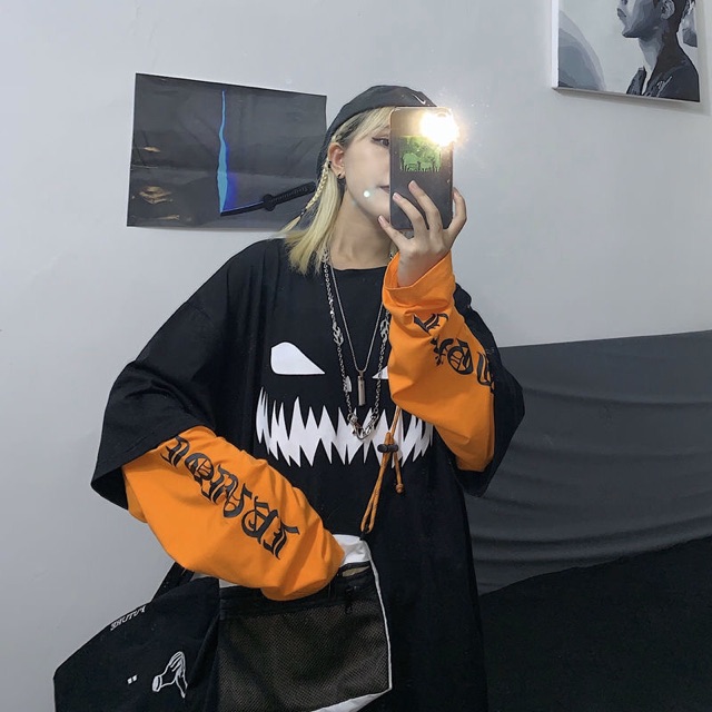 (Order) Áo thun phối tay bí ngô ulzzang unisex 🔥 | BigBuy360 - bigbuy360.vn