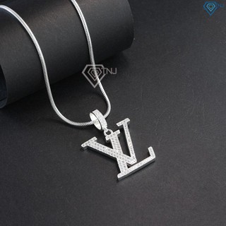 Dây chuyền nam bạc ta, vòng cổ bạc nam mặt LV