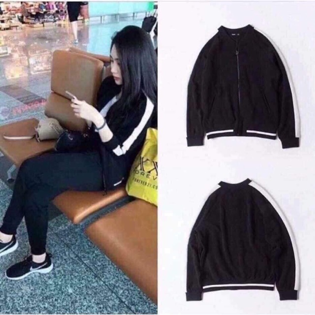 Aoa bomber phối sọc tay