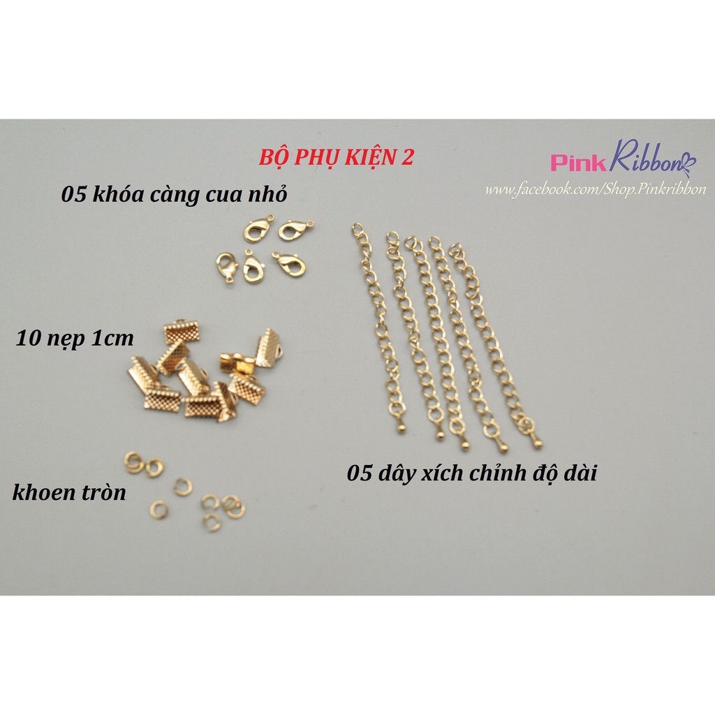 [Mã FADI5K245 giảm 5K đơn 0Đ] Bộ phụ kiện làm vòng cổ choker loại thường-Set 5 bộ