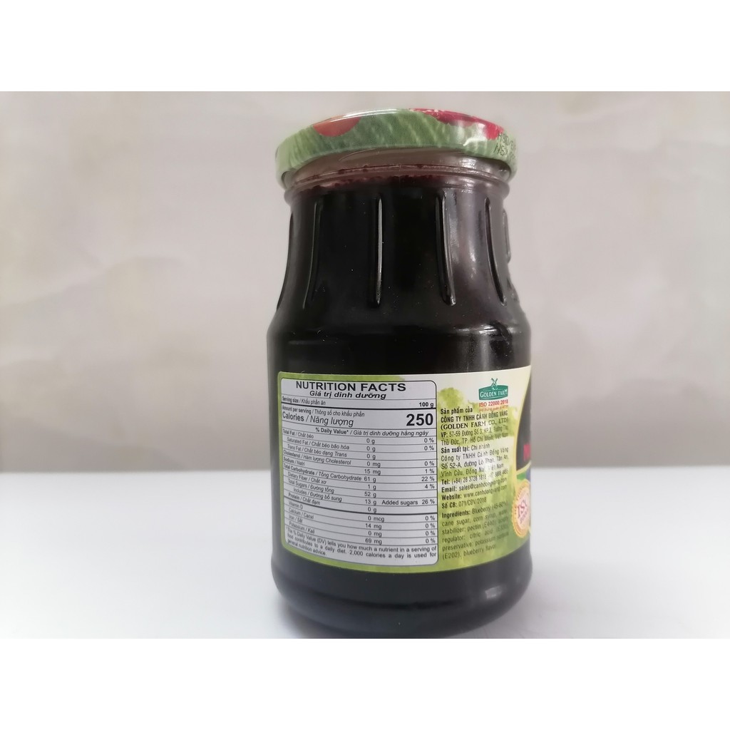 [450g] MỨT VIỆT QUẤT [VN] GOLDEN FARM Preserves BlueBerry (halal) (bph-hk)