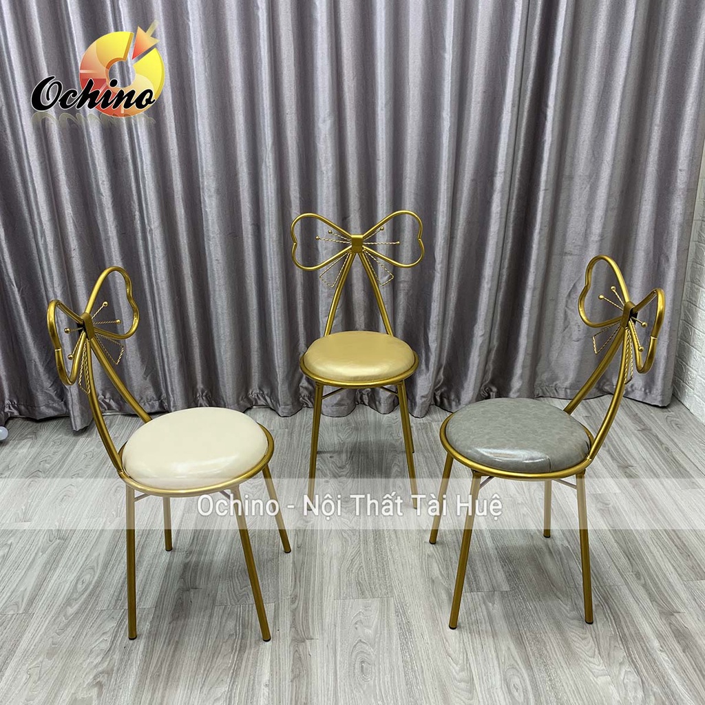 Ghế Nơ Ngồi Bàn Trang Điểm Siêu Xinh ( Hàng Có Sẵn Đủ Màu)