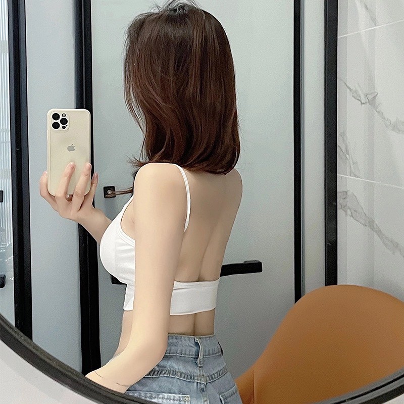 Áo Bra Nữ Cotton Tăm Khoét Lưng Siêu- Hot (Kèm Video Thật ) MS 367