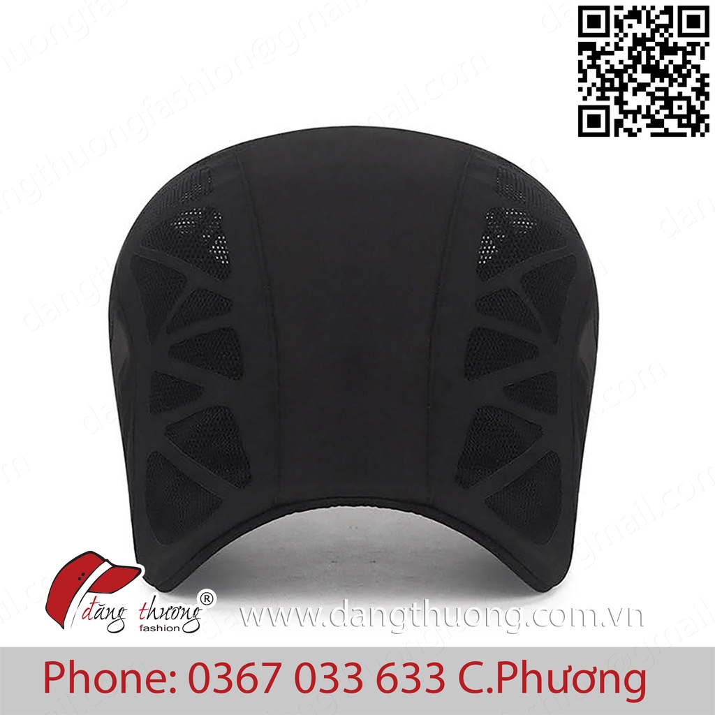 Mũ nón bere vải dù phối lưới nam thoáng mát mùa hè nhiều màu đen xanh xám