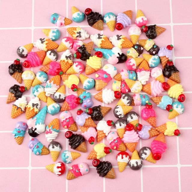 Charm cây kem/charm slime/decoden/cabonchen