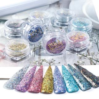 [Hàng mới về] Set 8 hộp bột kim tuyến lấp lánh trang trí móng tay