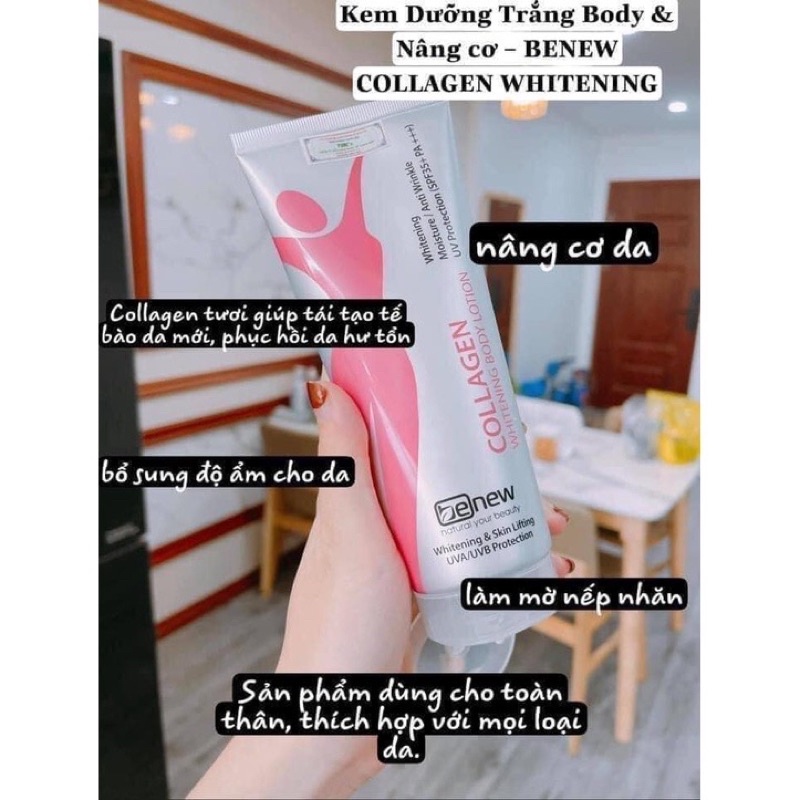 Dưỡng thể trắng da body nâng tone tức thì benew collagen body whitening
