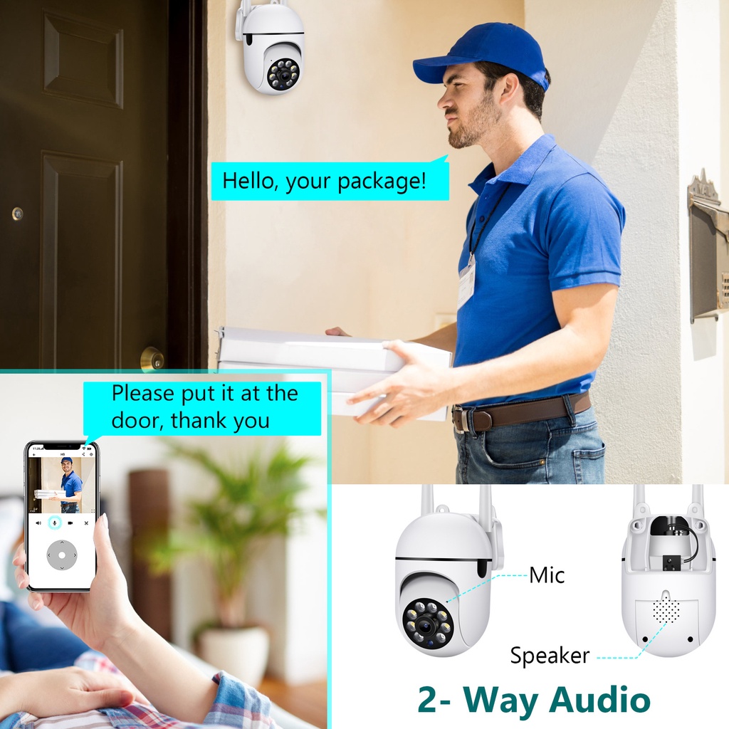 Camera An Ninh Không Dây Hamrol 3MP Mini PTZ APP 5G 1080P Màu Sắc Tự Động Theo Dõi Ban Đêm