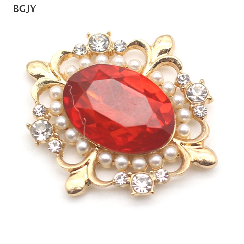 1 Nút Hợp Kim Acrylic 30 * 34MM Đính Đá Ngọc Trai Nhân Tạo Phong Cách Mới