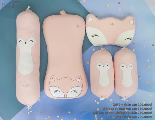 Gối chặn thêu họa tiết cho bé Bamboo By Lil, gối chặn sơ sinh an toàn cho trẻ - Monnie Kids