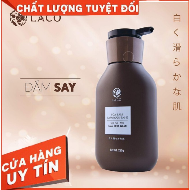Sữa tắm chiết xuất men rượu sake Laco - Sữa tắm làm sạch da, dưỡng ẩm, mềm mịn, dưỡng trắng da