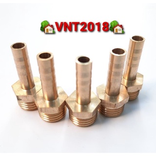 Đầu nối ống phi 6 mm chân ren 1/4" bằng đồng thau