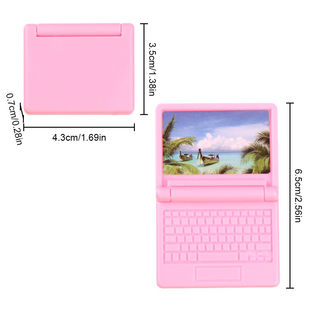 Đồ Chơi Máy Tính Laptop Mini Thời Trang Có Thể Gập Lại Cho Búp Bê