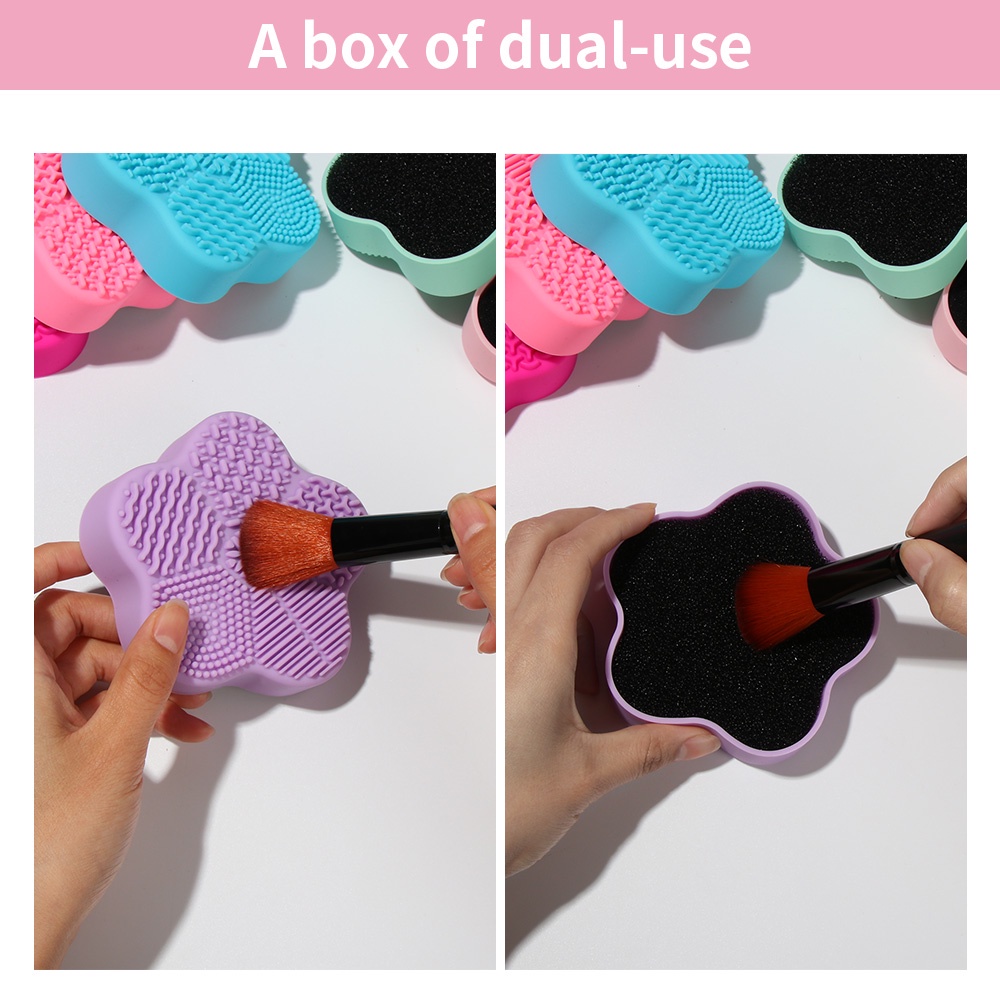 [Hàng mới về] Miếng silicon hình sao biển làm sạch cọ trang điểm khô/ướt đa năng