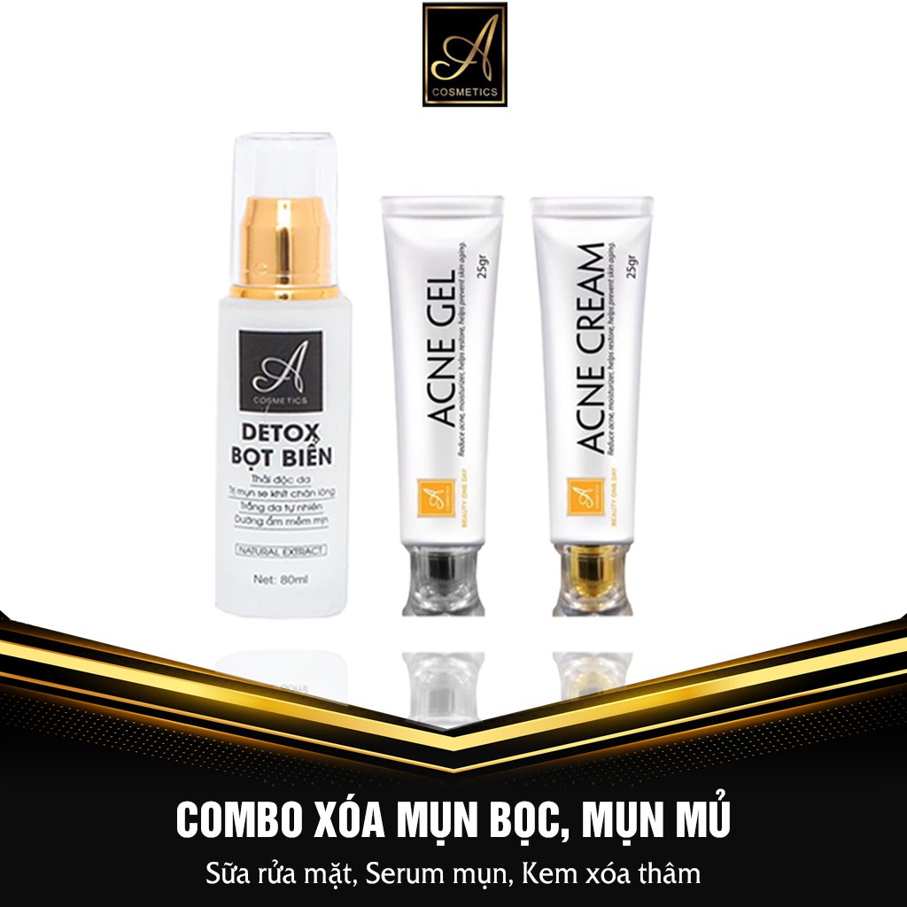 ComBo Detox Bọt Biển + Kem Ngừa Mụn Tốc Độ Acosmetics, hiệu quả sau 1 tuần sử dụng