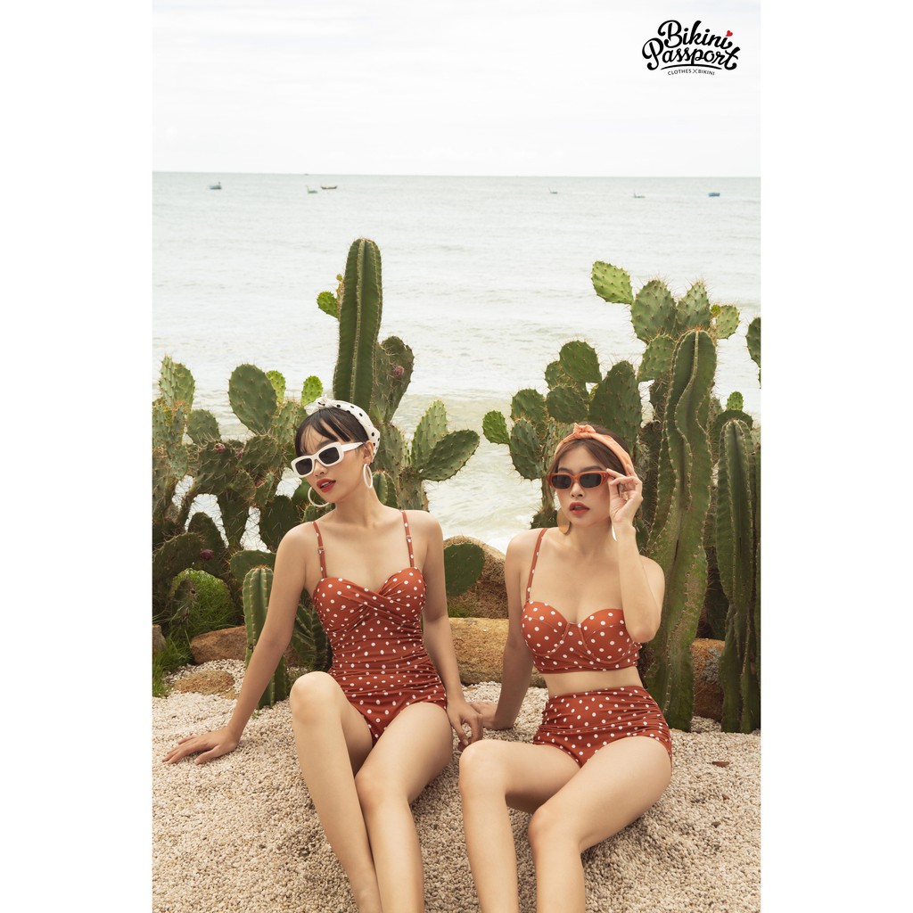 BIKINI PASSPORT - Đồ bơi áo tắm Một mảnh tạo nhún cách điệu - Chấm Bi BS343_DOT | BigBuy360 - bigbuy360.vn
