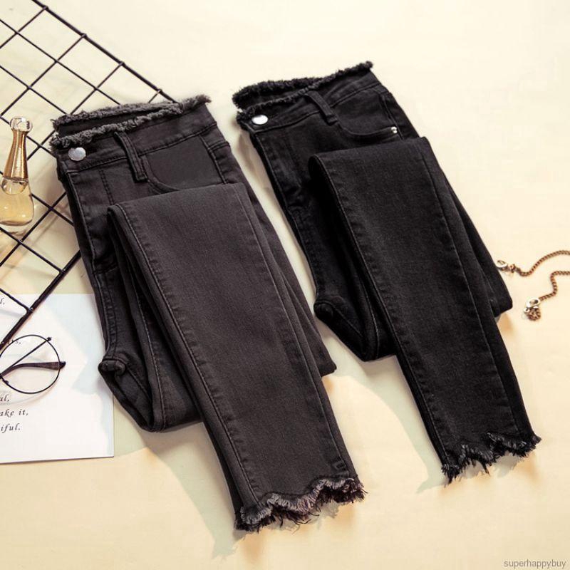 Quần jeans nữ lưng cao co dãn