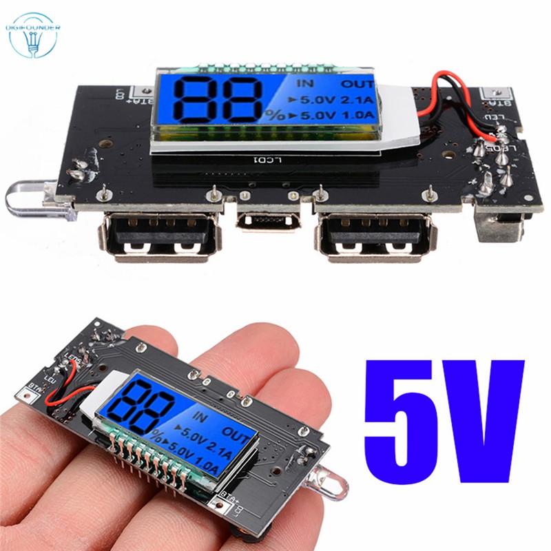 Bo mạch nguồn sạc pin 18650 5V 1A 2.1A có màn hình hiển thị | BigBuy360 - bigbuy360.vn