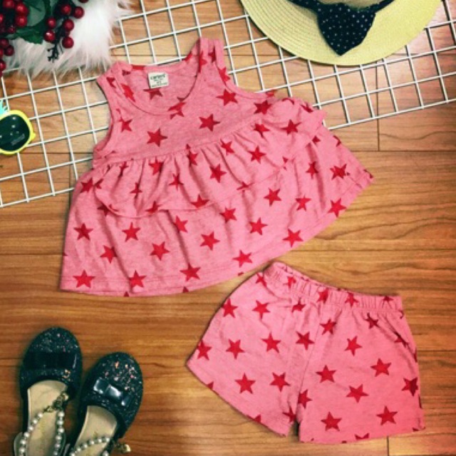 (giá xả )bộ ba lỗ cotton bé gái 8-21kg
