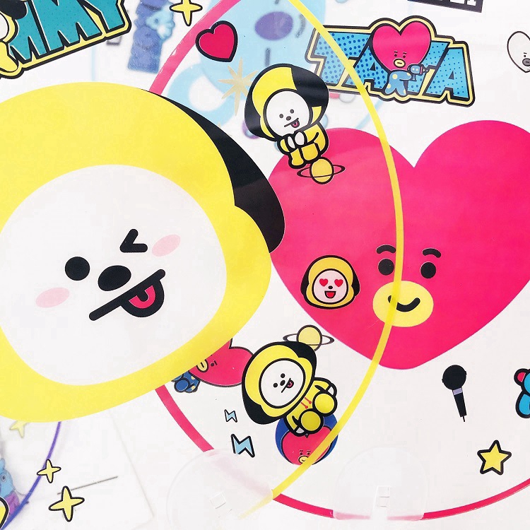The same style BTS the official BT21 as a transparent fan