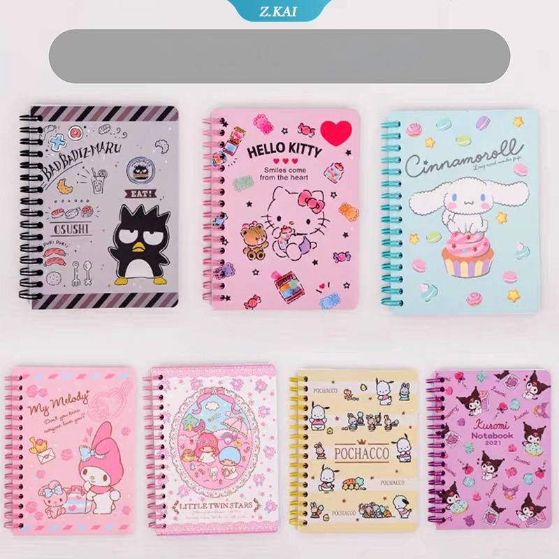 SANRIO Sổ Tay 60 Trang A6 Bìa Hình Hello Kitty My Melody Kuromi Dễ Thương