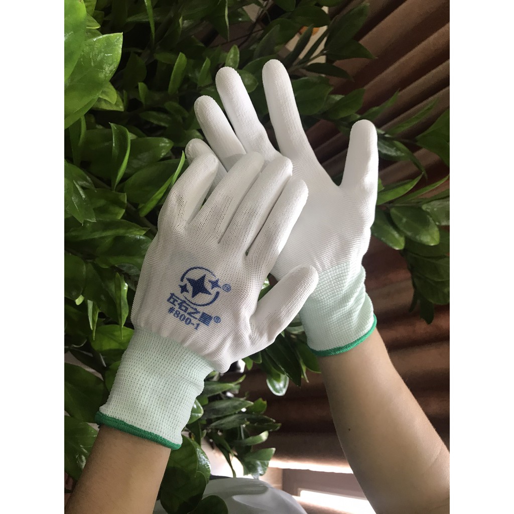 COMBO 10 đôi Găng tay bảo hộ lao động bằng nylon PU bền bỉ
